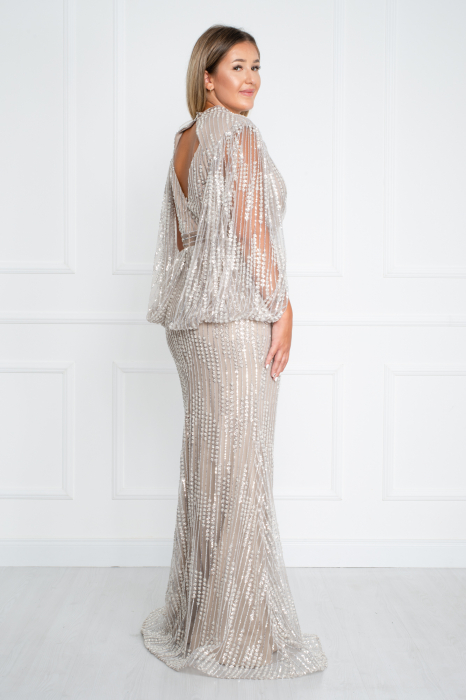 Rochie Adalyn lunga bej [3]