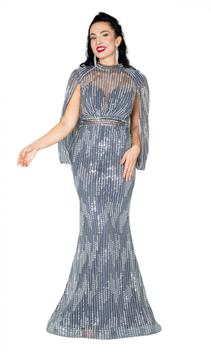 Rochie Adalyn lunga gri [5]