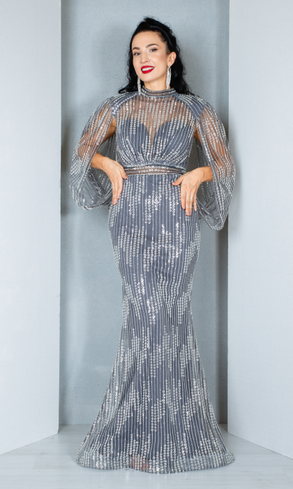 Rochie Addie lunga gri - Copie [2]