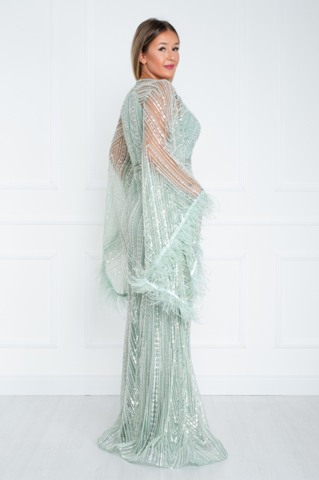 Rochie Addilyn lunga vernil [4]