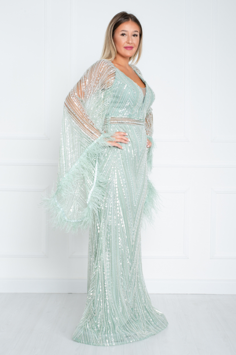 Rochie Addilyn lunga vernil [3]