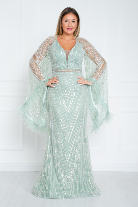 Rochie Addilyn lunga vernil [2]