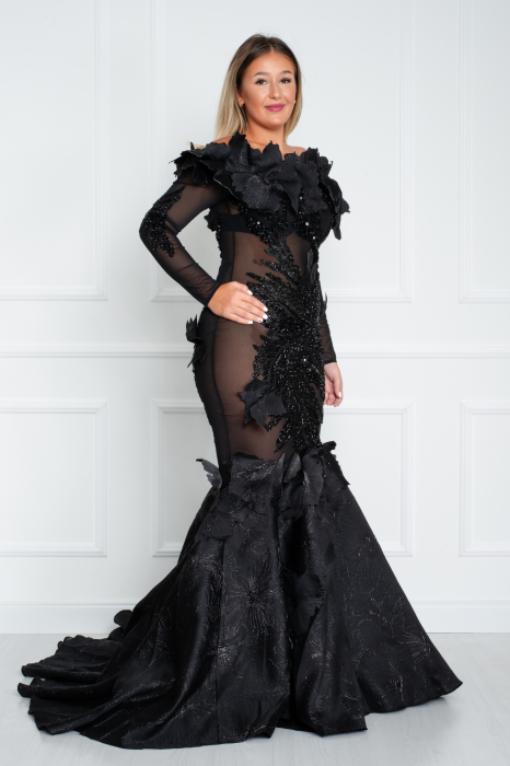 Rochie Adelaide lunga neagra [3]