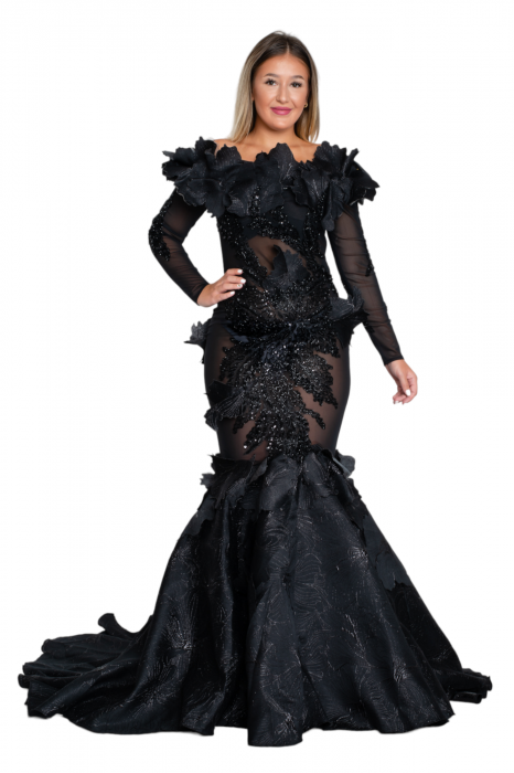 Rochie Adelaide lunga neagra [5]