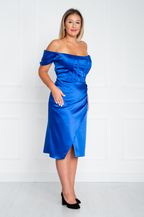 Rochie Adelynn midi albastra [3]