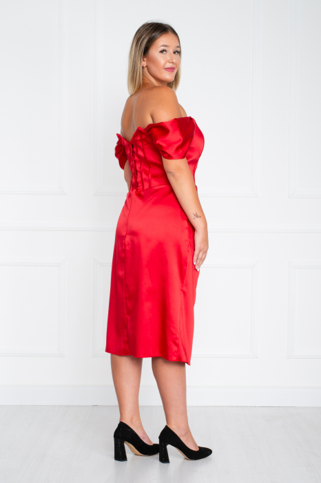 Rochie Adelynn midi rosie [3]