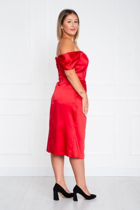 Rochie Adelynn midi rosie [4]