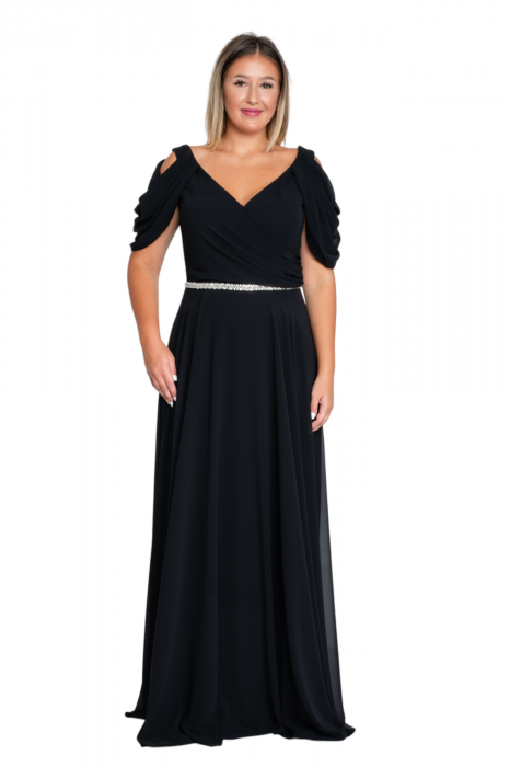 Rochie Adriana lunga neagra [5]
