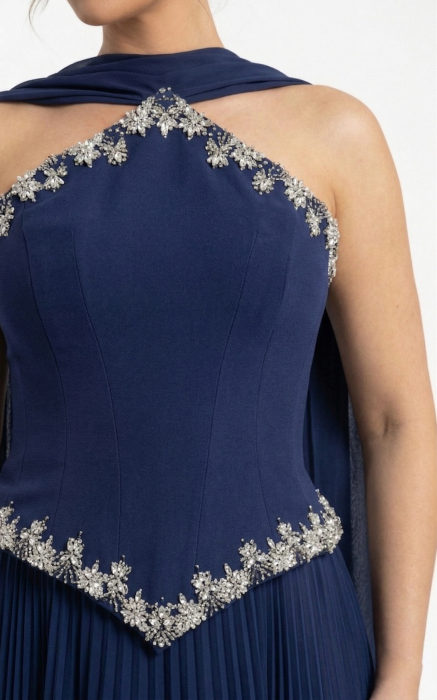 Rochie Alexa lunga bleumarin [2]