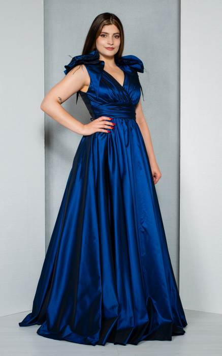 Rochie Amalthea lunga bleumarin [2]