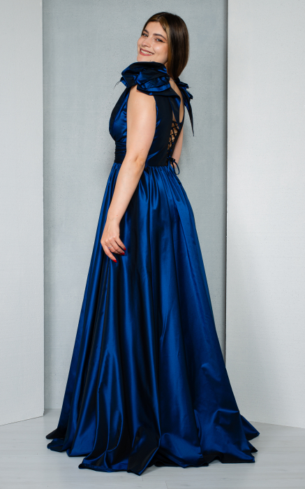Rochie Amalthea lunga bleumarin [3]