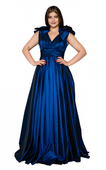 Rochie Amalthea lunga bleumarin [5]
