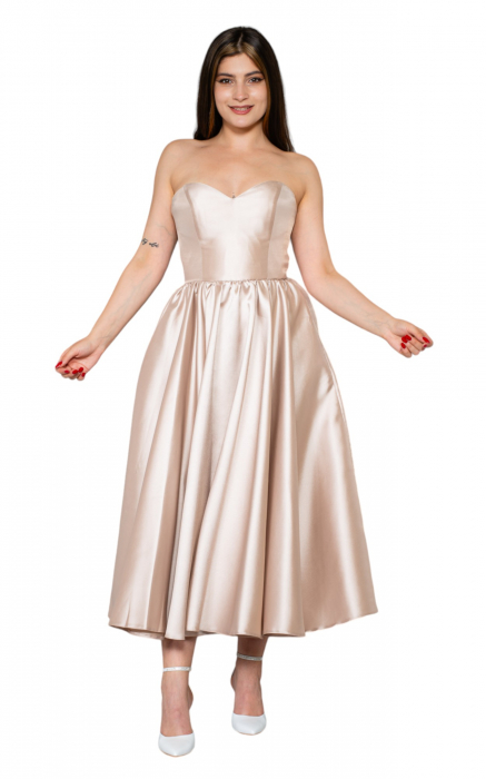 Rochie Amina midi pudra [5]