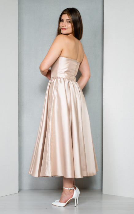 Rochie Amina midi pudra [4]