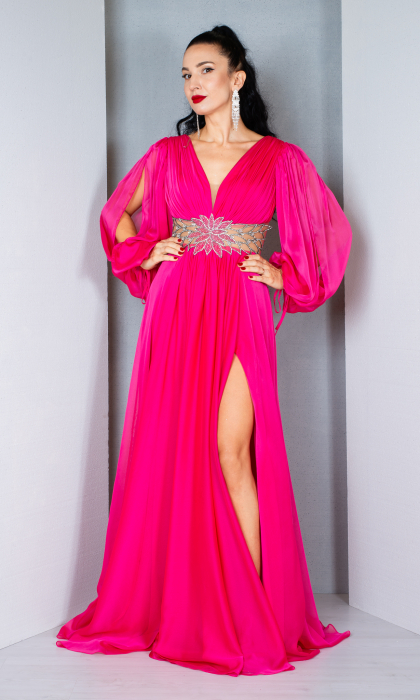 Rochie Amiyah lunga fucsia [2]