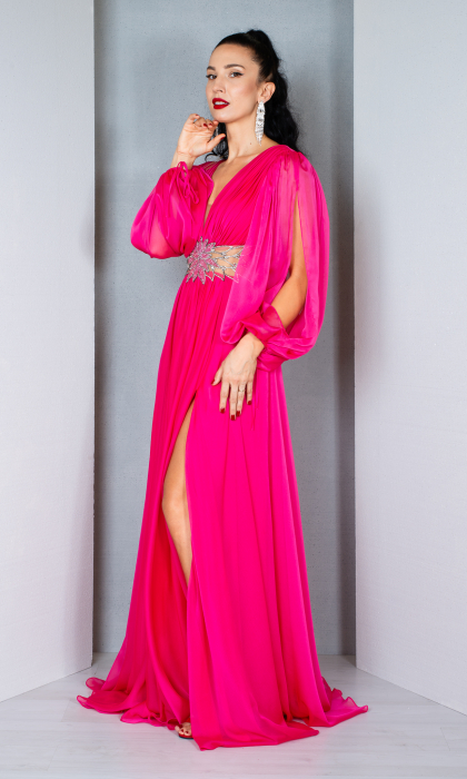 Rochie Amiyah lunga fucsia [3]