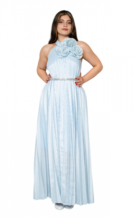 Rochie Anahi lunga bleu [5]