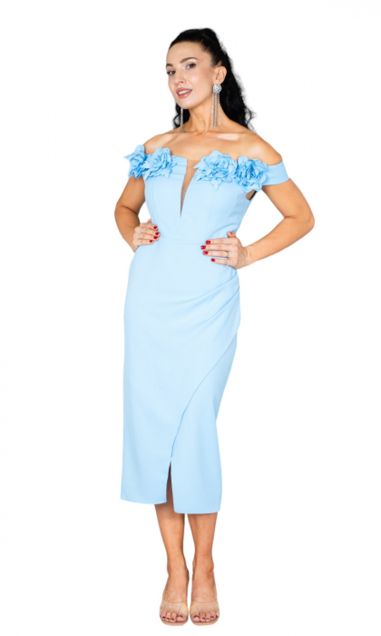 Rochie Anika midi bleu [5]