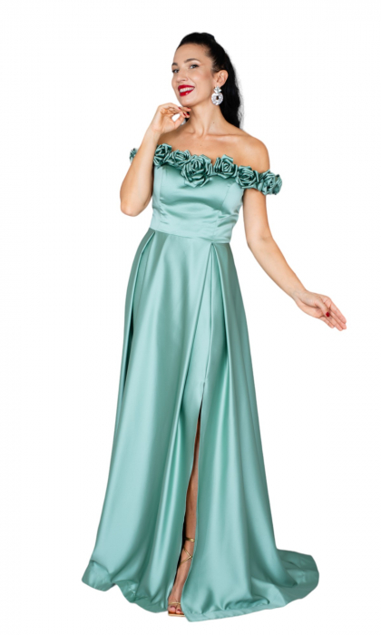 Rochie Anissa lunga vernil [5]