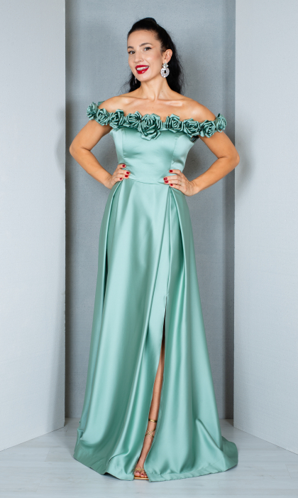 Rochie Anissa lunga vernil [2]