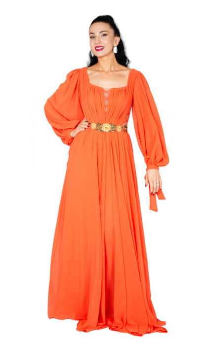 Rochie Anita lunga orange [5]