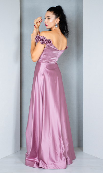 Rochie Anissa lunga pudra [4]