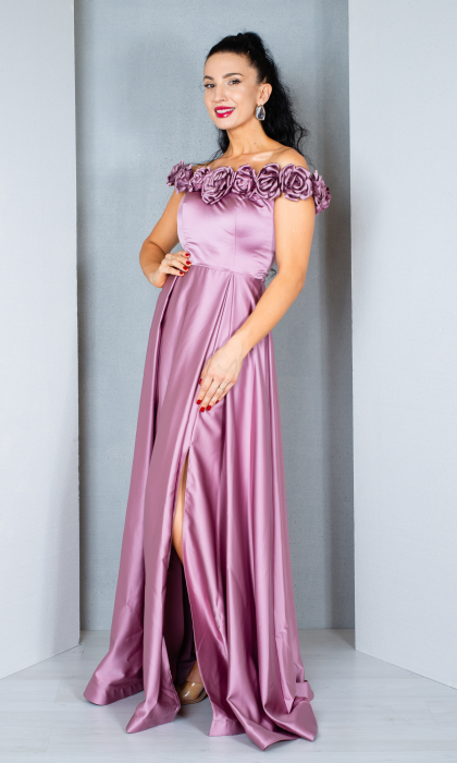 Rochie Anissa lunga pudra [3]