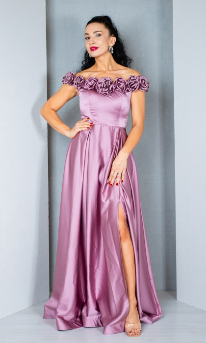 Rochie Anissa lunga pudra [2]