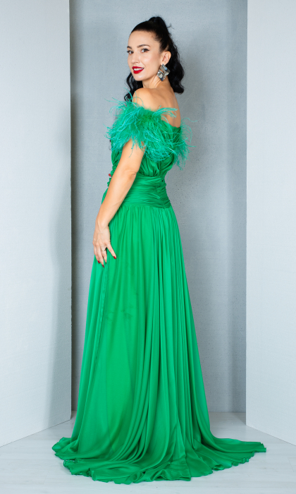 Rochie Annabella lunga verde [4]