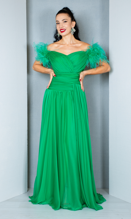 Rochie Annabella lunga verde [2]