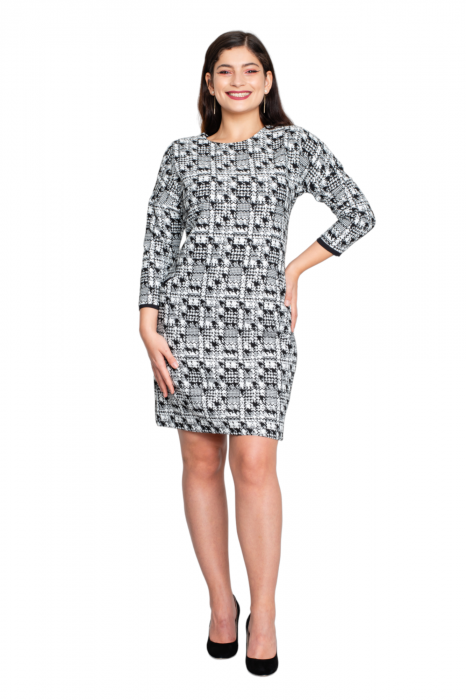 Rochie Aurelie scurta alb-negru [5]