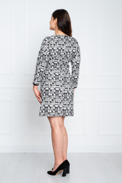 Rochie Aurelie scurta alb-negru [4]