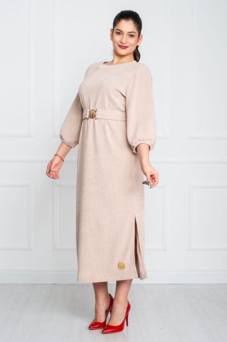 Rochie Beatrix midi crem [3]