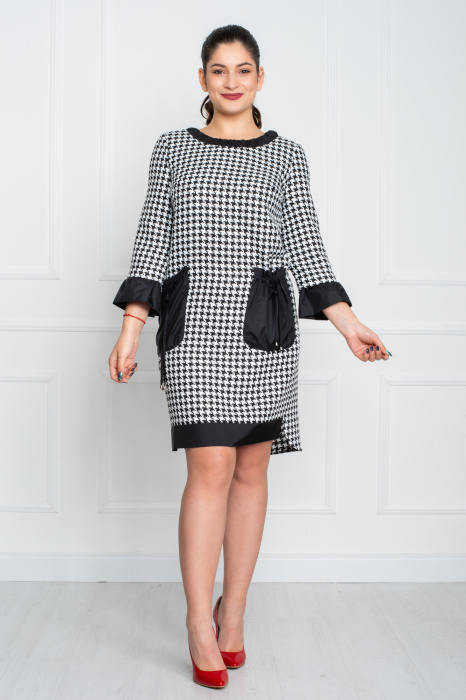 Rochie Bernice scurta alb-negru [2]