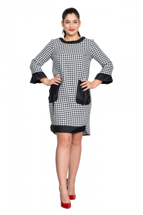 Rochie Bernice scurta alb-negru [5]