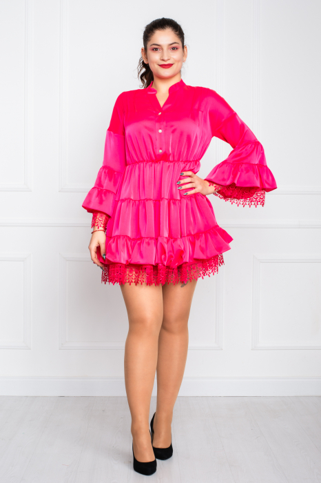 Rochie Blanca scurta fucsia [2]