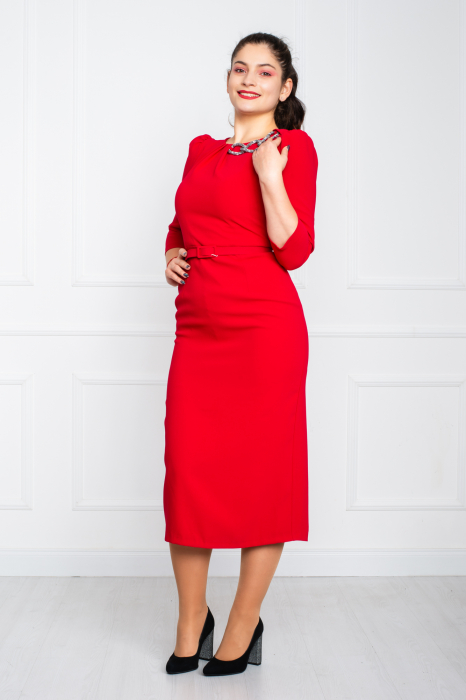 Rochie Bracha midi rosie [3]