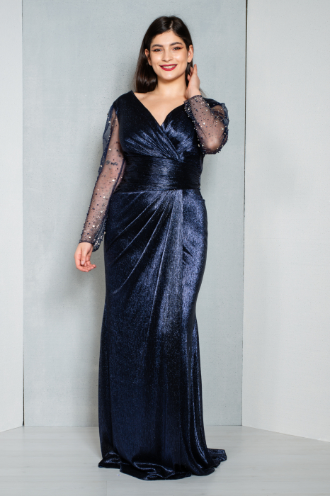Rochie Bristol lunga bleumarin [3]