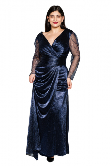 Rochie Bristol lunga bleumarin [6]
