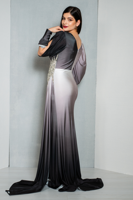 Rochie Bronwyn lunga bej [5]