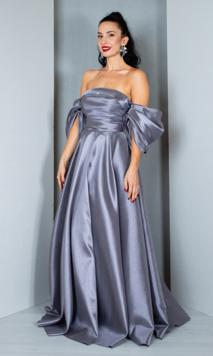 Rochie Brylee lunga gri [3]