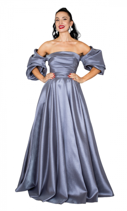 Rochie Brylee lunga gri [5]