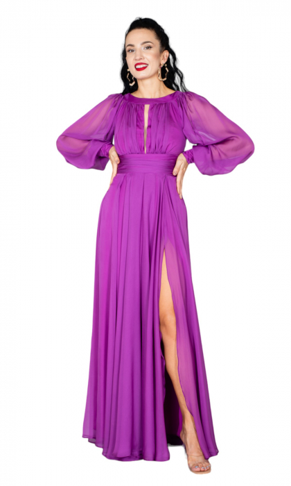 Rochie Caitlyn lunga mov [5]