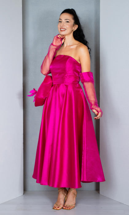 Rochie Cali midi fucsia [3]