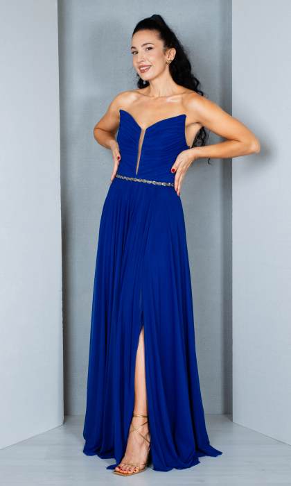 Rochie Callie lunga albastra [3]
