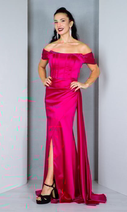 Rochie Calliope lunga fucsia [3]