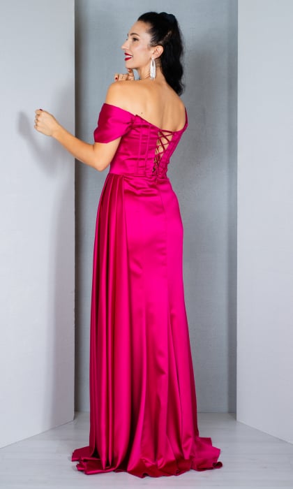 Rochie Calliope lunga fucsia [4]