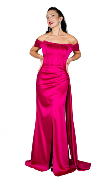Rochie Calliope lunga fucsia [5]
