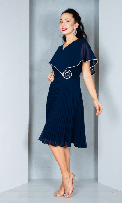 Rochie Camellia midi bleumarin [3]
