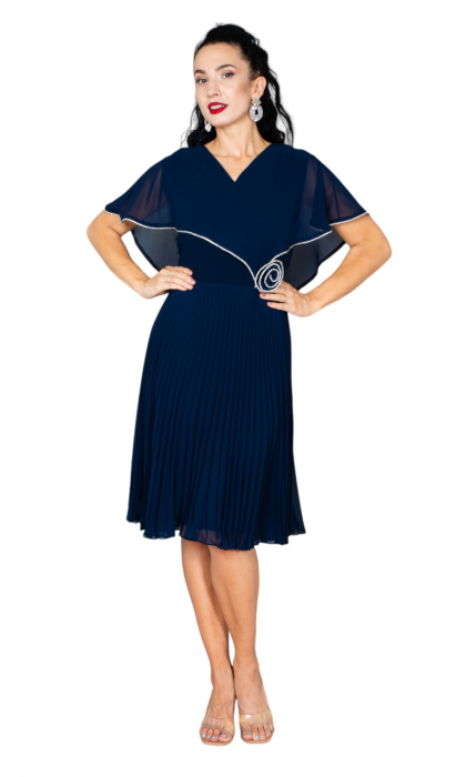 Rochie Camellia midi bleumarin [5]